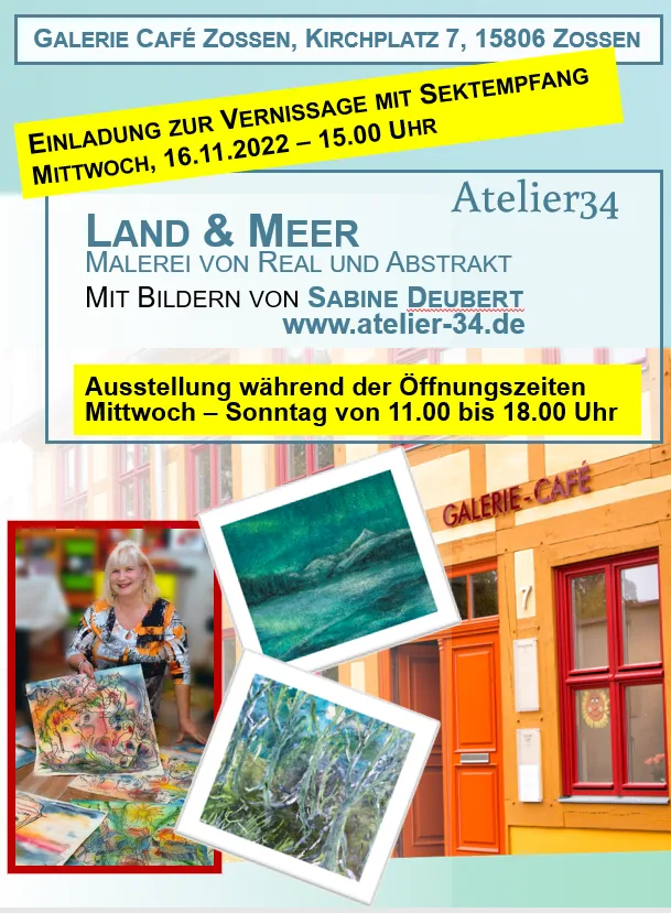 Einladungskarte zur Vernissage der Ausstellung Land & Meer